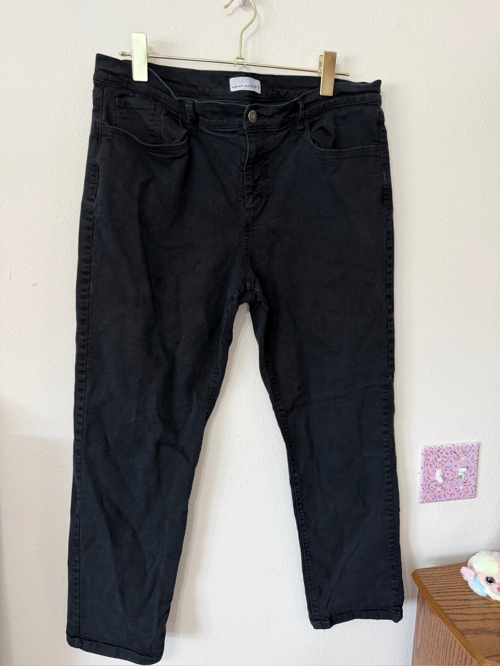 The Loft HEMMED black jeans size 14
